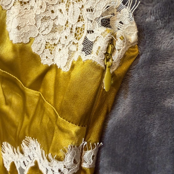 NWT DÔEN Odelina Dress Oakmoss Silk Satin Lace Trim Maxi Slip Dress XL - Picture 5 of 10